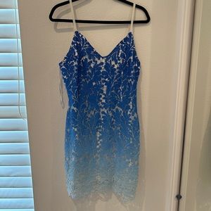 Blue Ombré Lace Bodycon Dress